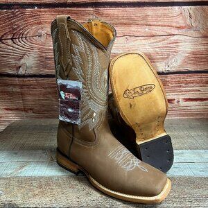 Women's Cowgirl Western Genuine Leather Nubuck Brown Mexican Boots Handmade 801